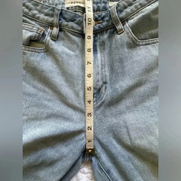 Pacsun Mom Jeans Two Tone Side Stripe Raw Hem Denim Cropped  Jeans Size 27 - Picture 7 of 11